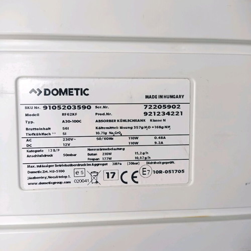 Dometic 60l 12v 220v gas fridge like new with cooling fans