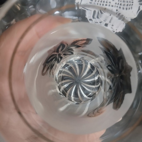 Vintage water glass like new with gold and black decoration