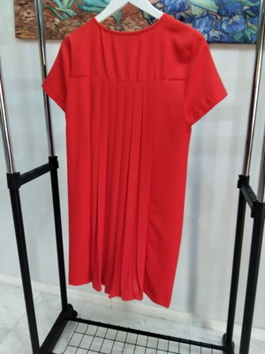 Zara women's red dress with pleated back size M like new