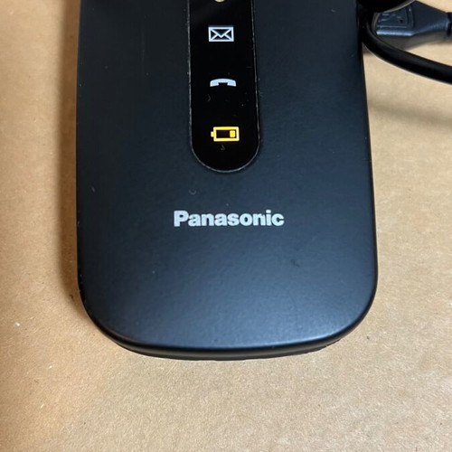 Panasonic KX-TU466 EXBE Black used clamshell phone with SOS button