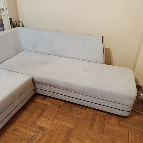 Corner sofa set of 2 pieces like new, beige fabric