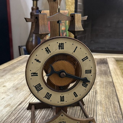 Vintage Buco Swiss Table Clock used, mechanical winding