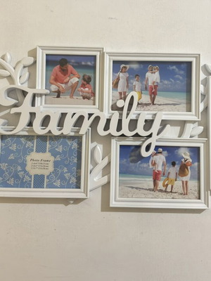 Plastic photo frame Family with 6 openings, like new