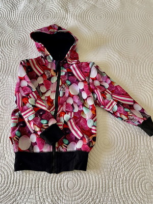 Softshell jacket for girl size 4, pink multicolor
