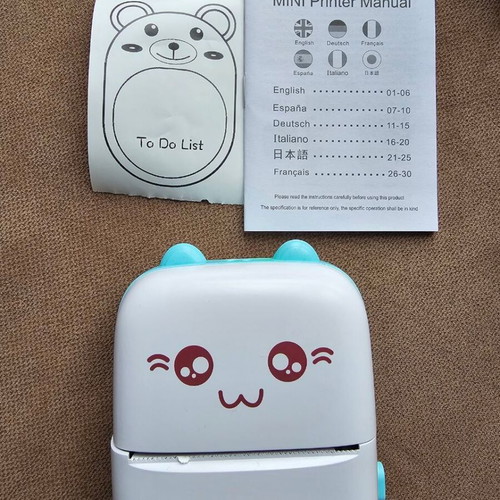 Mini Portable Thermal Printer Fun Print New with 5 Paper Rolls