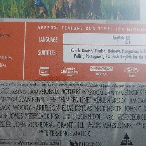 The Thin Red Line DVD new, drama with subtitles