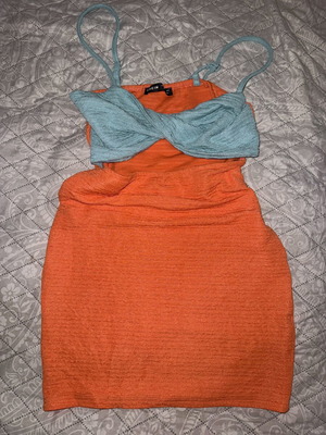 Shein Mini Summer Dress like new, blue and orange, size S