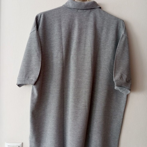 Grey polo-style shirt XL, men's cotton piqué