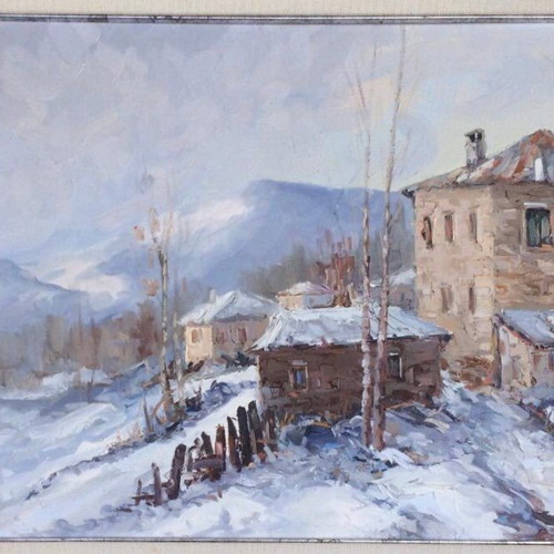 Oil painting on canvas by Vas. Kolokythas 1948 in excellent condition