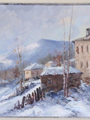 Oil painting on canvas by Vas. Kolokythas 1948 in excellent condition