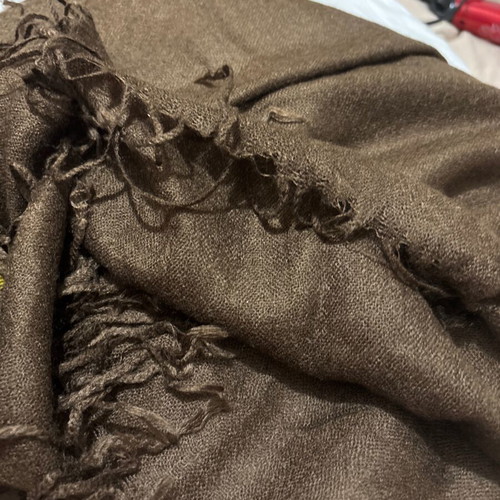 Brown scarf pashmina with fringes used