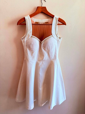Lynne white mini dress with transparent back detail size 42 like new