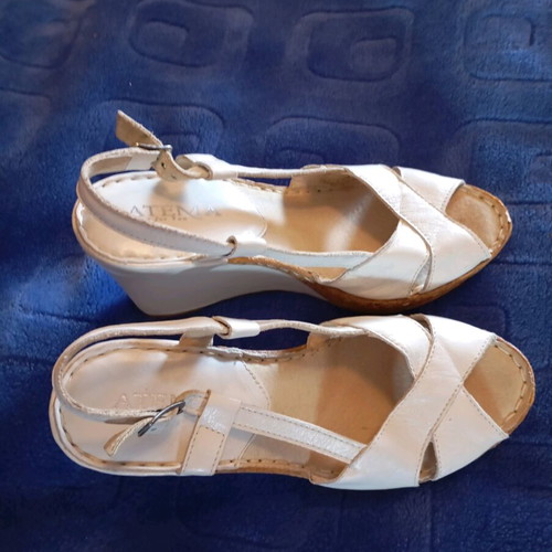 Atema summer platforms size 38, new, white leather