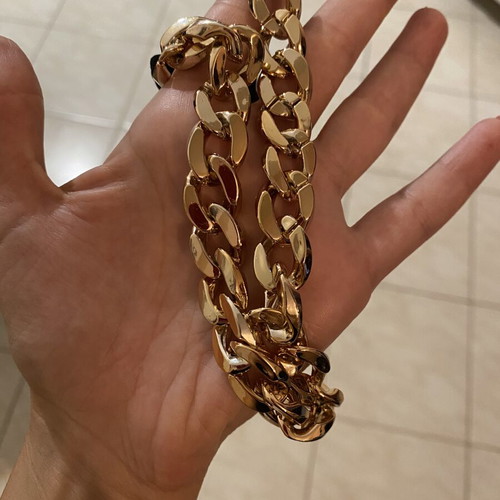 Handmade adjustable gold-tone necklace with cord