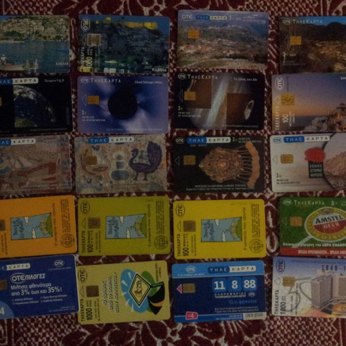 Phone cards used, pack of 20 pieces