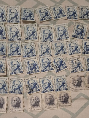 Γραμματόσημα George Washington 5¢ μεταχειρισμένα, παρτίδα 40 από τη δεκαετία 1960
