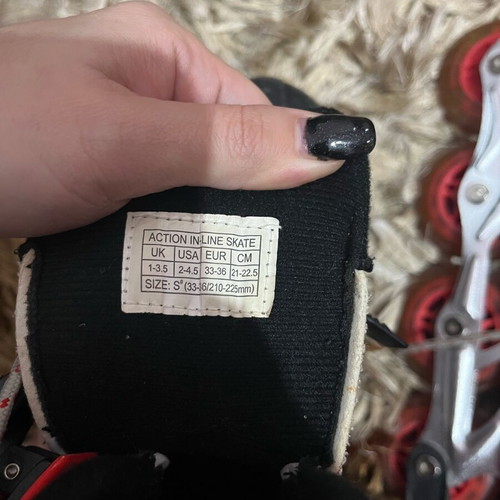 Rollerblades unisex adjustable size 33-36 used, black red gray