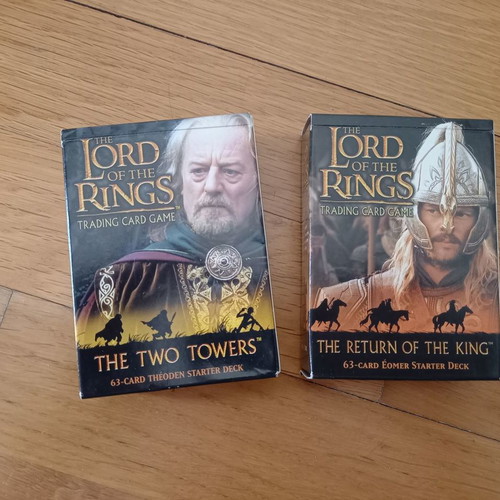 Lord of the Rings cards new, Theoden and Eomer decks with rare gold cards