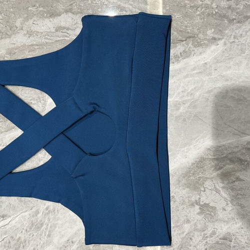 Blue gym set with high-waisted leggings and top