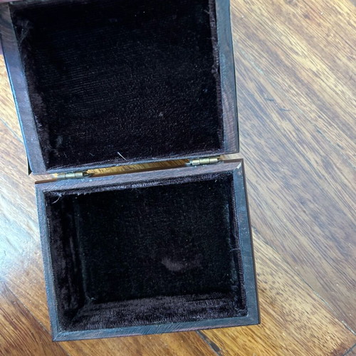 Decorative wooden jewelry box with velvet lining handmade vintage like new