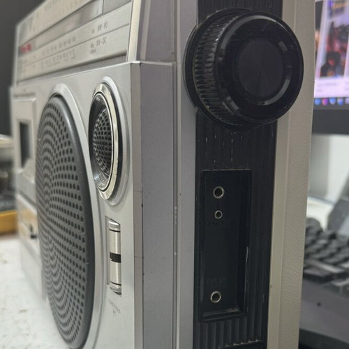 Silver RT335 vintage portable radio cassette player 1980s