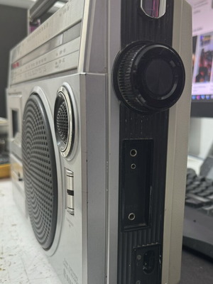 Silver RT335 vintage portable radio cassette player 1980s
