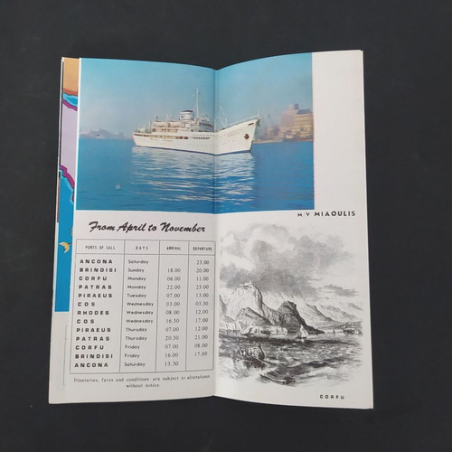 Nomikos Lines Delos cruise ship brochure 1964