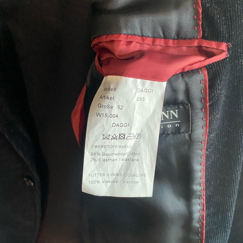 Rollmann corduroy jacket used, size 52, black