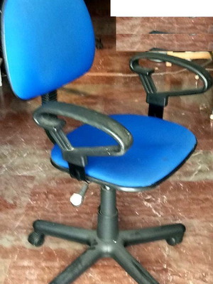 Office chairs new, set of three, blue and gray