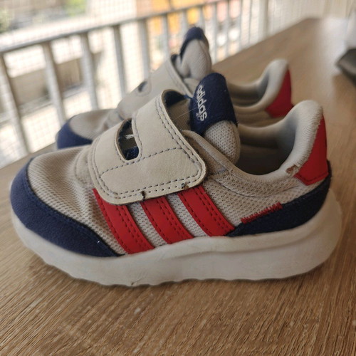 Adidas kids shoes used size 24, white and red