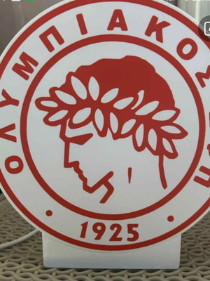 Olympiacos 3D-Printed Lightbox καινούργιο, LED διακοσμητικό φωτιστικό