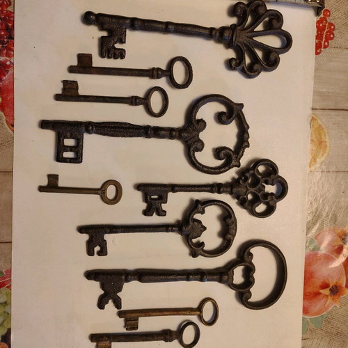 Set of restored antique keys