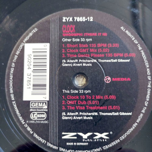 Clock Whoomph! (There It Is) 12'' Vinyl Maxi Single used, electronic