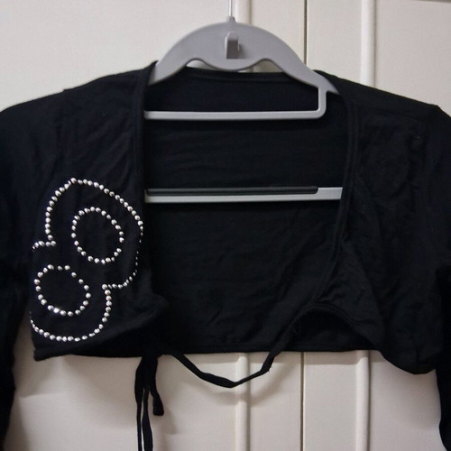 Y2k jacket new, black with rhinestones, size S