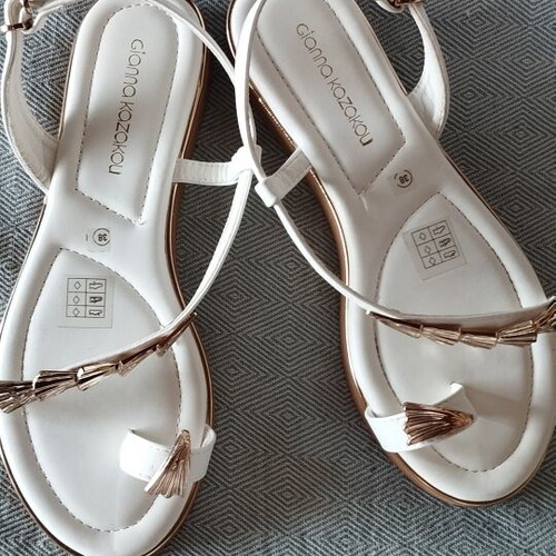 Gianna Kazakou white sandals size 38 new