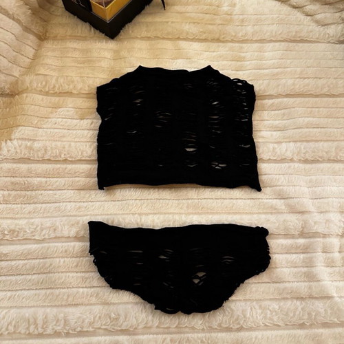 Black mesh set one size for over swimwear and bold looks