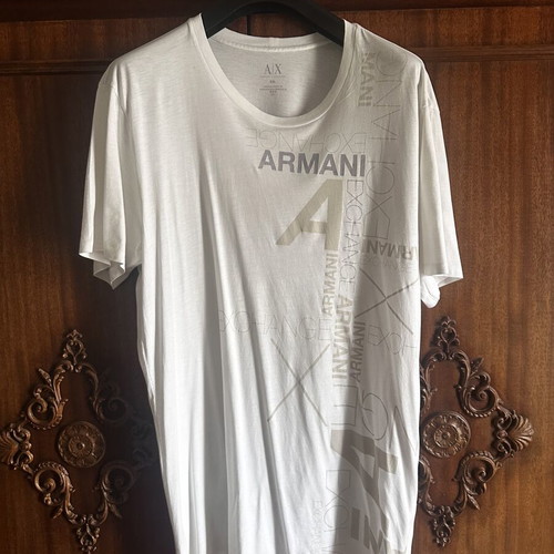 Armani Exchange short-sleeve shirt used, size XXL, white multicolor