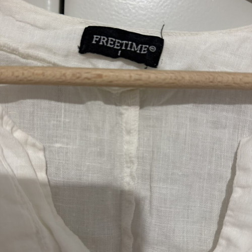 Linen blouse like new, white, one size