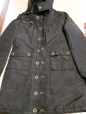 Women's long insulated jacket used, size M, black