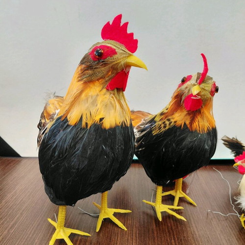 Decorative Easter hens, chicks and red eggs like new