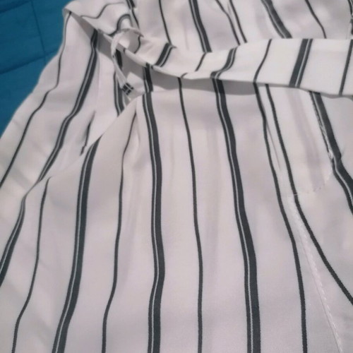 Paper bag pants used black and white, size S, with belt