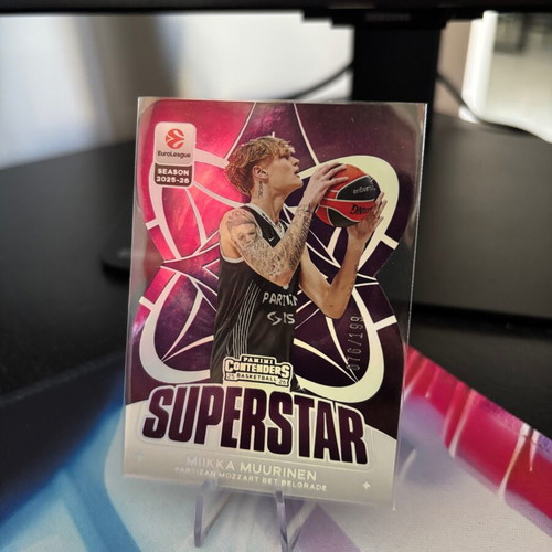 Miikka Muurinen 2025-26 Panini Contenders EuroLeague Superstar Die-Cut Silver card, like new
