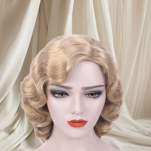 Reewes wig short curly waves 1920s new