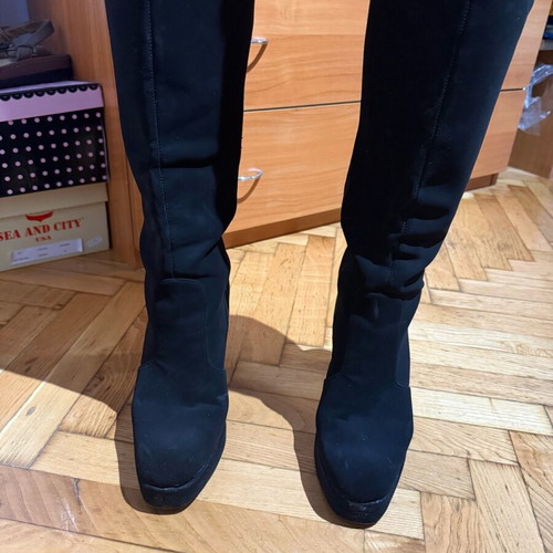 Mary Chris suede boots used, black, size 38