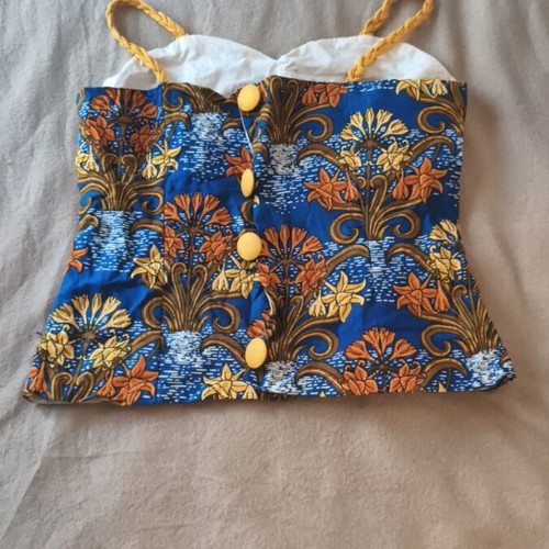 Tribal top like new, blue multicolor, size S/M