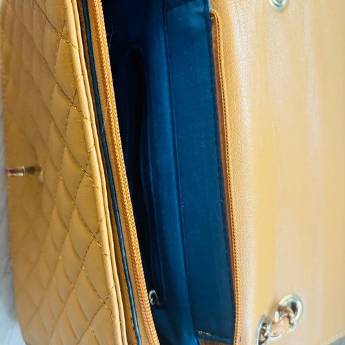 Quilted Mustard Shoulder Bag like new with gold chain