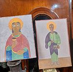  δύο πίνακες  προσχεδιοχωρίς υπογραφή της Αριάδνης Βορνοζη