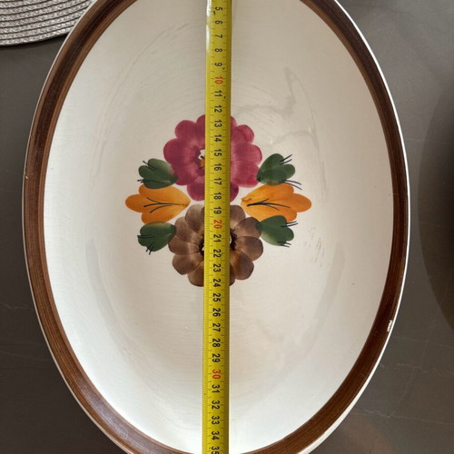 Kerameikos serving platter set vintage 60-70 used, modern esthetic