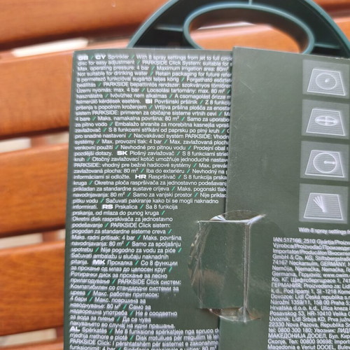 Parkside garden sprinkler new with tags and original packaging