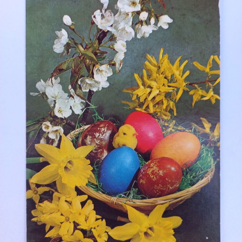 Set of 6 vintage Easter postcards new, 70s